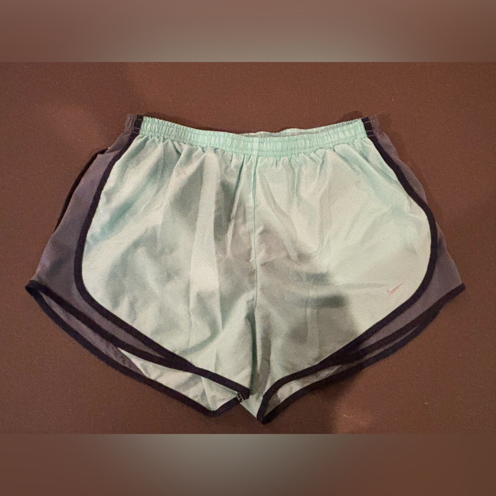 neon greenish blue nike dri fit shorts size large